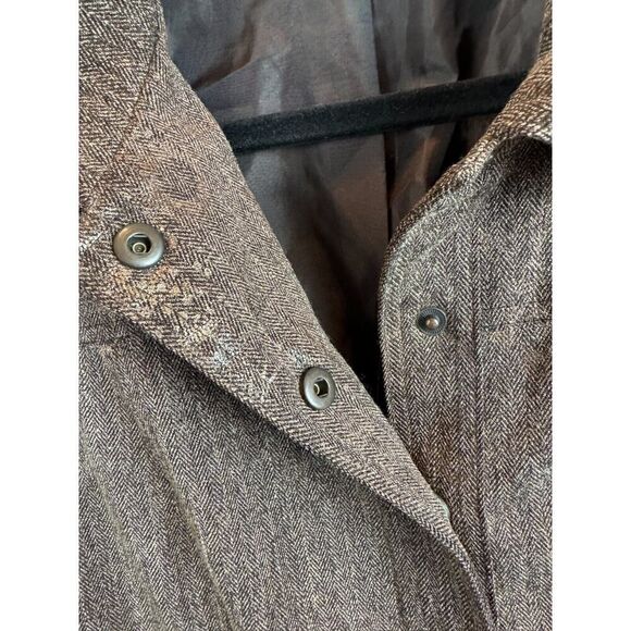COLDWATER CREEK brown herringbone collared jacket blazer size 10 - Picture 4 of 9